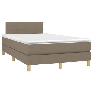 Boxspring met matras stof taupe 120×190 cm Boxspring met matras stof taupe 120×190 cm