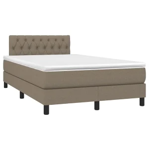 Boxspring met matras stof taupe 120×190 cm Boxspring met matras stof taupe 120×190 cm