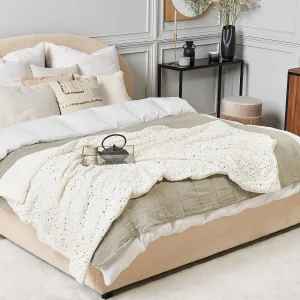 Plaid ALAZEYA 130 x 180 cm Lichtbeige Plaid ALAZEYA 130 x 180 cm Lichtbeige