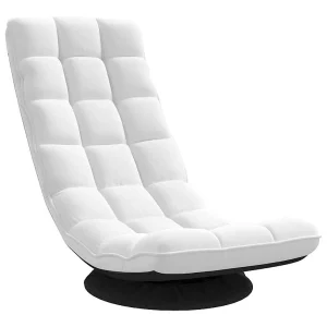 Vloerstoel draaibaar 70x51x79 cm stof wit Vloerstoel draaibaar 70x51x79 cm stof wit