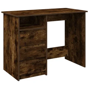 Bureau 102x50x75 cm bewerkt hout gerookt eikenkleurig Bureau 102x50x75 cm bewerkt hout gerookt eikenkleurig