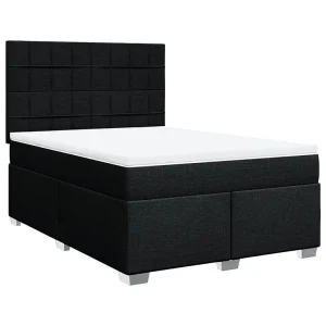Boxspring met matras stof zwart 140×200 cm Boxspring met matras stof zwart 140×200 cm