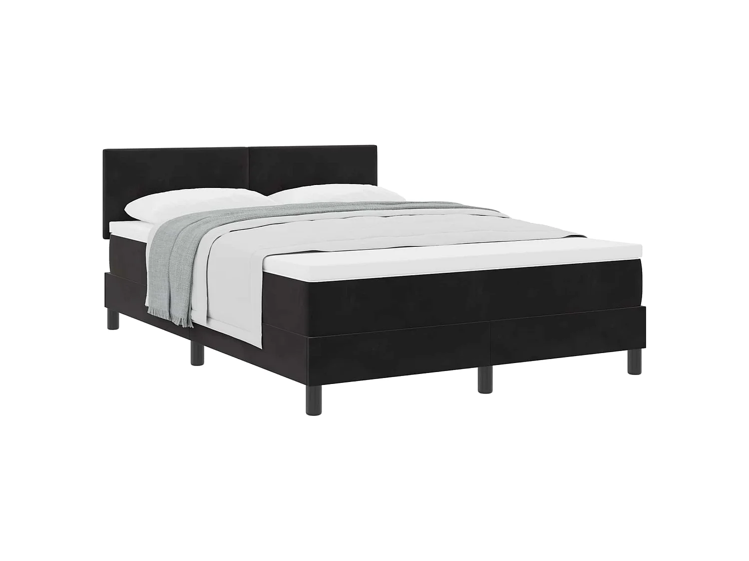 Boxspringbed met matras Zwart 160 x 200 cm Fluweel
