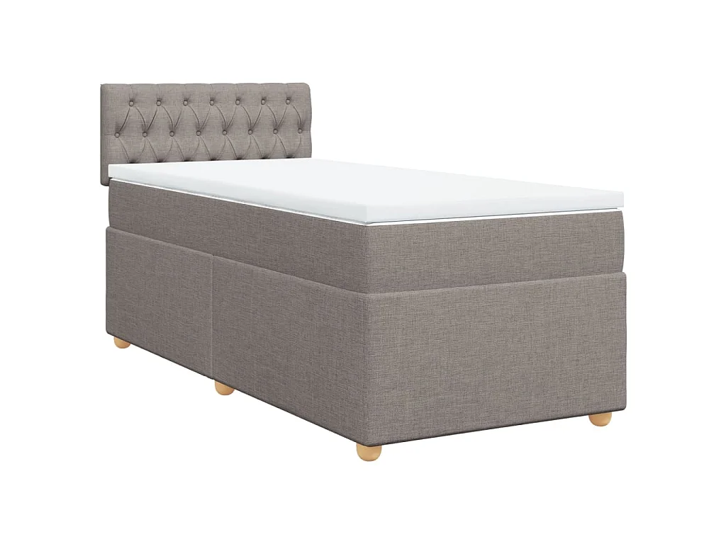 Boxspring met matras stof taupe 80x200 cm