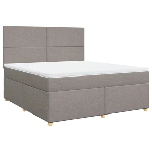 Boxspring met matras stof taupe 180×200 cm Boxspring met matras stof taupe 180×200 cm