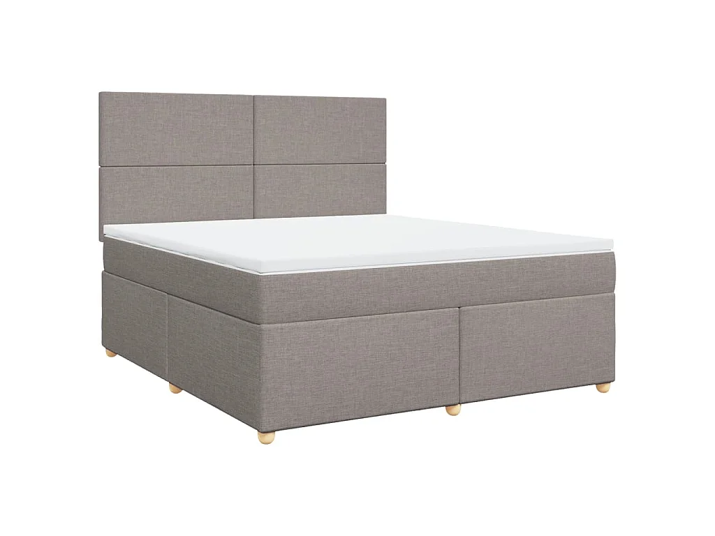 Boxspring met matras stof taupe 180x200 cm