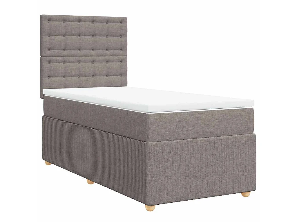 Boxspring met matras stof taupe 90x190 cm
