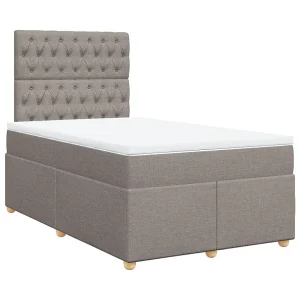 Boxspring met matras stof taupe 120×200 cm Boxspring met matras stof taupe 120×200 cm