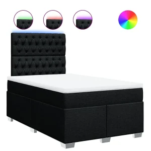 Boxspring met matras stof zwart 120×190 cm Boxspring met matras stof zwart 120×190 cm