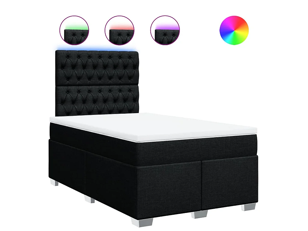 Boxspring met matras stof zwart 120x190 cm