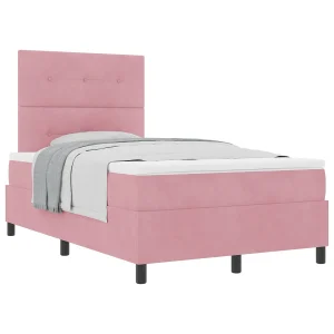 Boxspringbed met matras Roze 120 x 200 cm Fluweel Boxspringbed met matras Roze 120 x 200 cm Fluweel