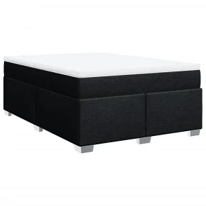 Boxspring met matras stof zwart 160×200 cm Boxspring met matras stof zwart 160×200 cm