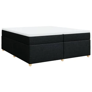 Boxspring met matras stof zwart 200×200 cm Boxspring met matras stof zwart 200×200 cm
