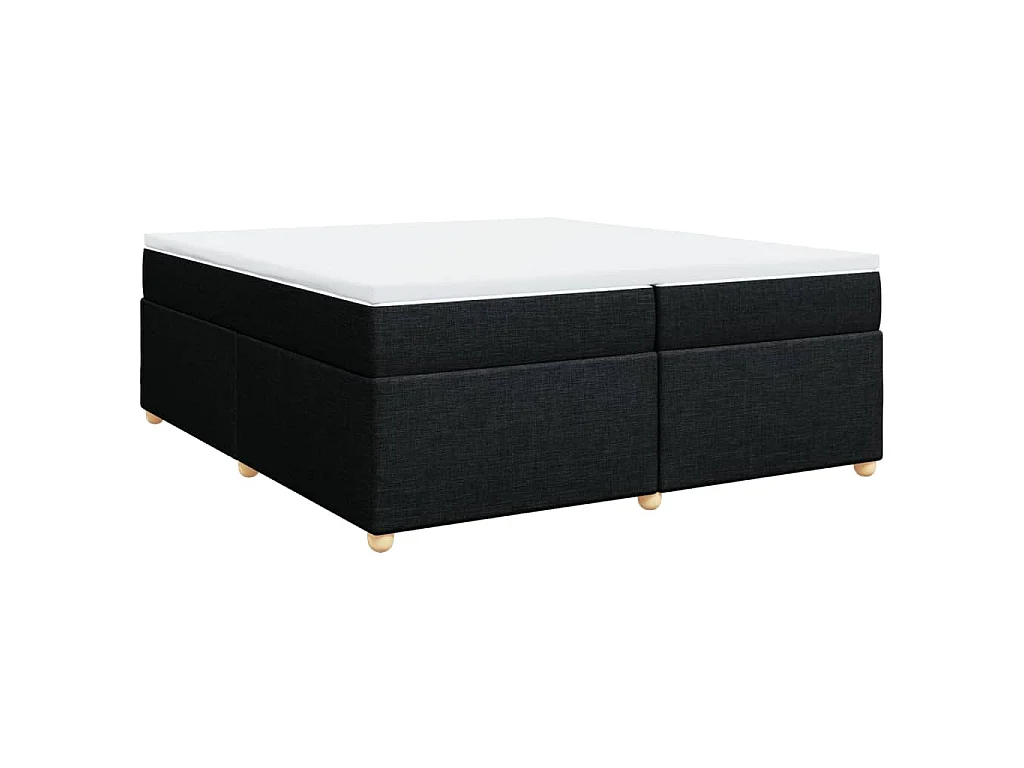 Boxspring met matras stof zwart 200x200 cm