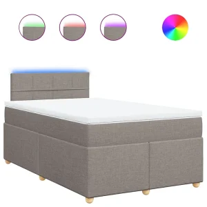 Boxspring met matras stof taupe 120×190 cm Boxspring met matras stof taupe 120×190 cm