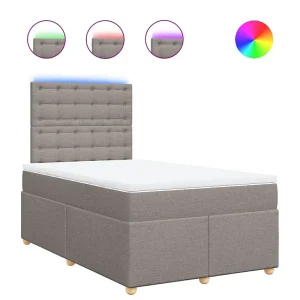 Boxspring met matras stof taupe 120×200 cm Boxspring met matras stof taupe 120×200 cm