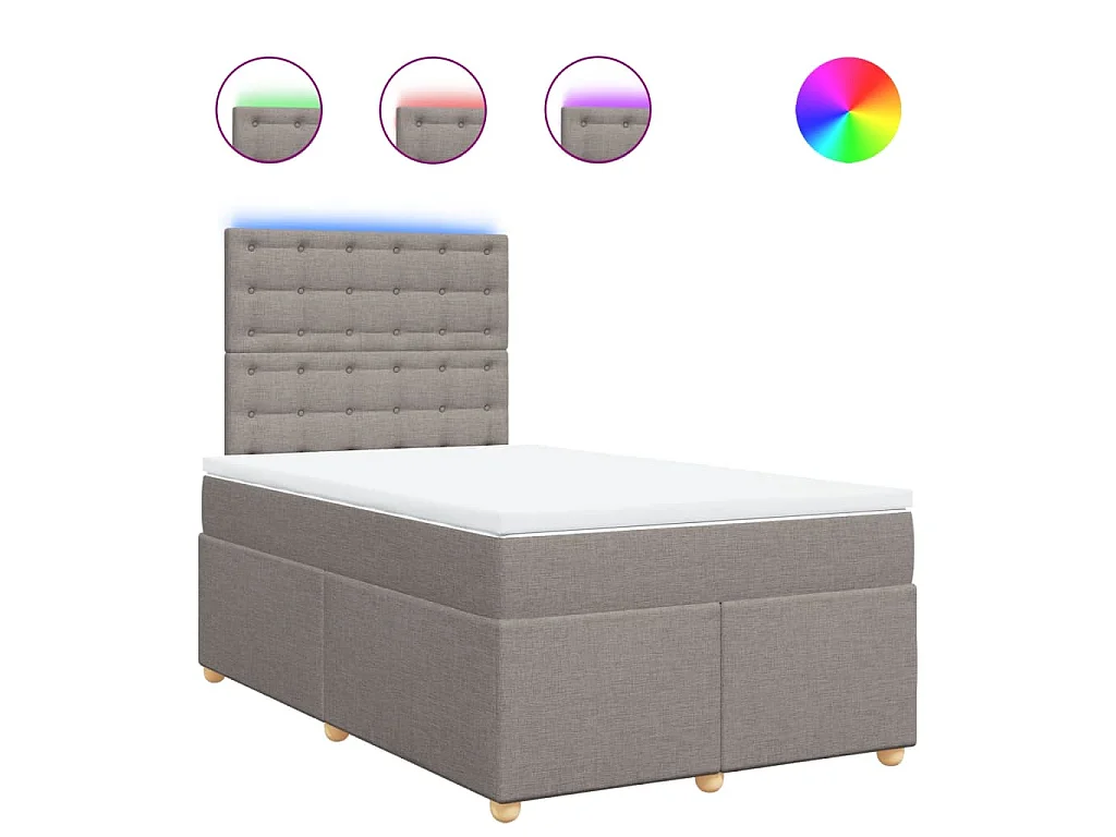 Boxspring met matras stof taupe 120x200 cm