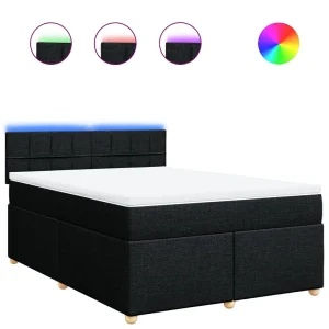 Boxspring met matras stof zwart 140×190 cm Boxspring met matras stof zwart 140×190 cm