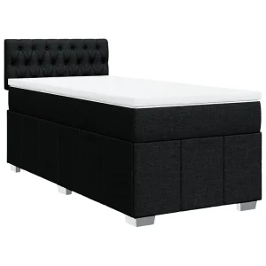 Boxspring met matras stof zwart 90×190 cm Boxspring met matras stof zwart 90×190 cm