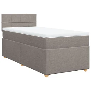 Boxspring met matras stof taupe 90×190 cm Boxspring met matras stof taupe 90×190 cm