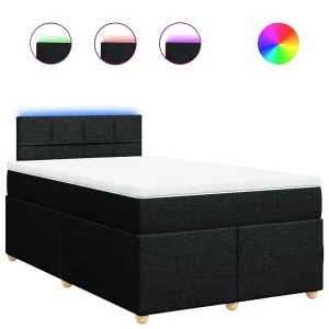 Boxspring met matras stof zwart 120×190 cm Boxspring met matras stof zwart 120×190 cm