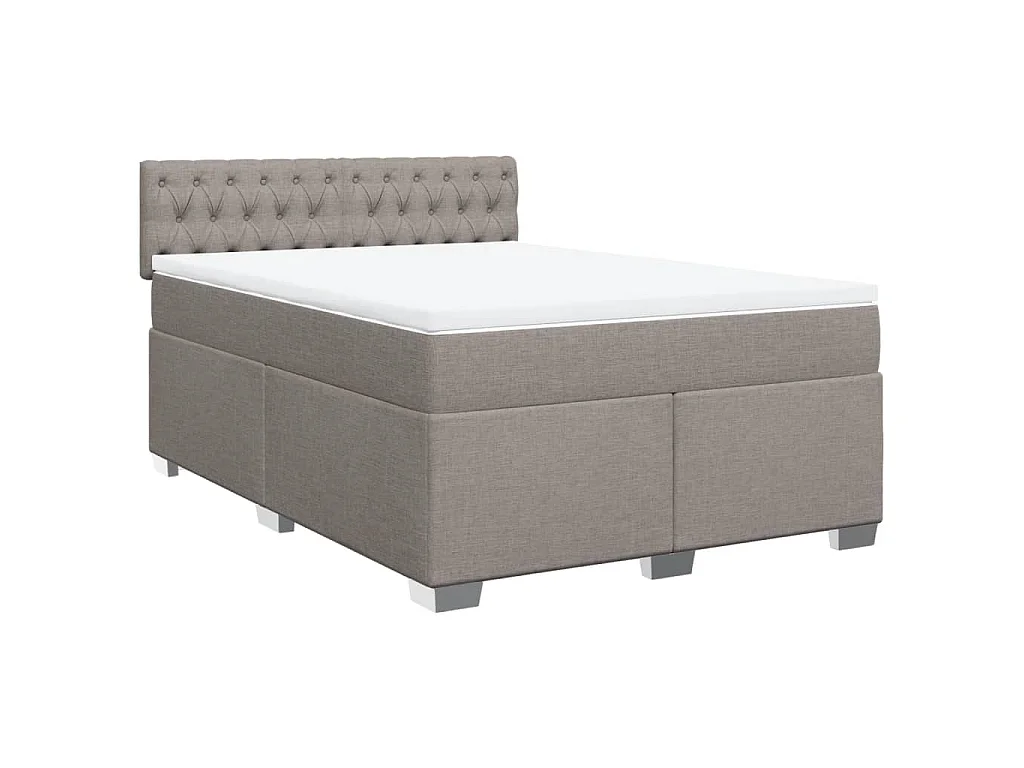 Boxspring met matras stof taupe 160x200 cm