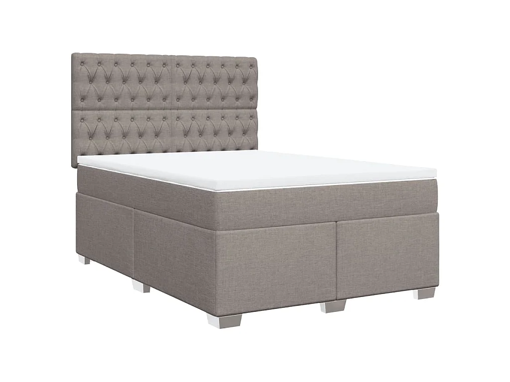 Boxspring met matras stof taupe 140x190 cm