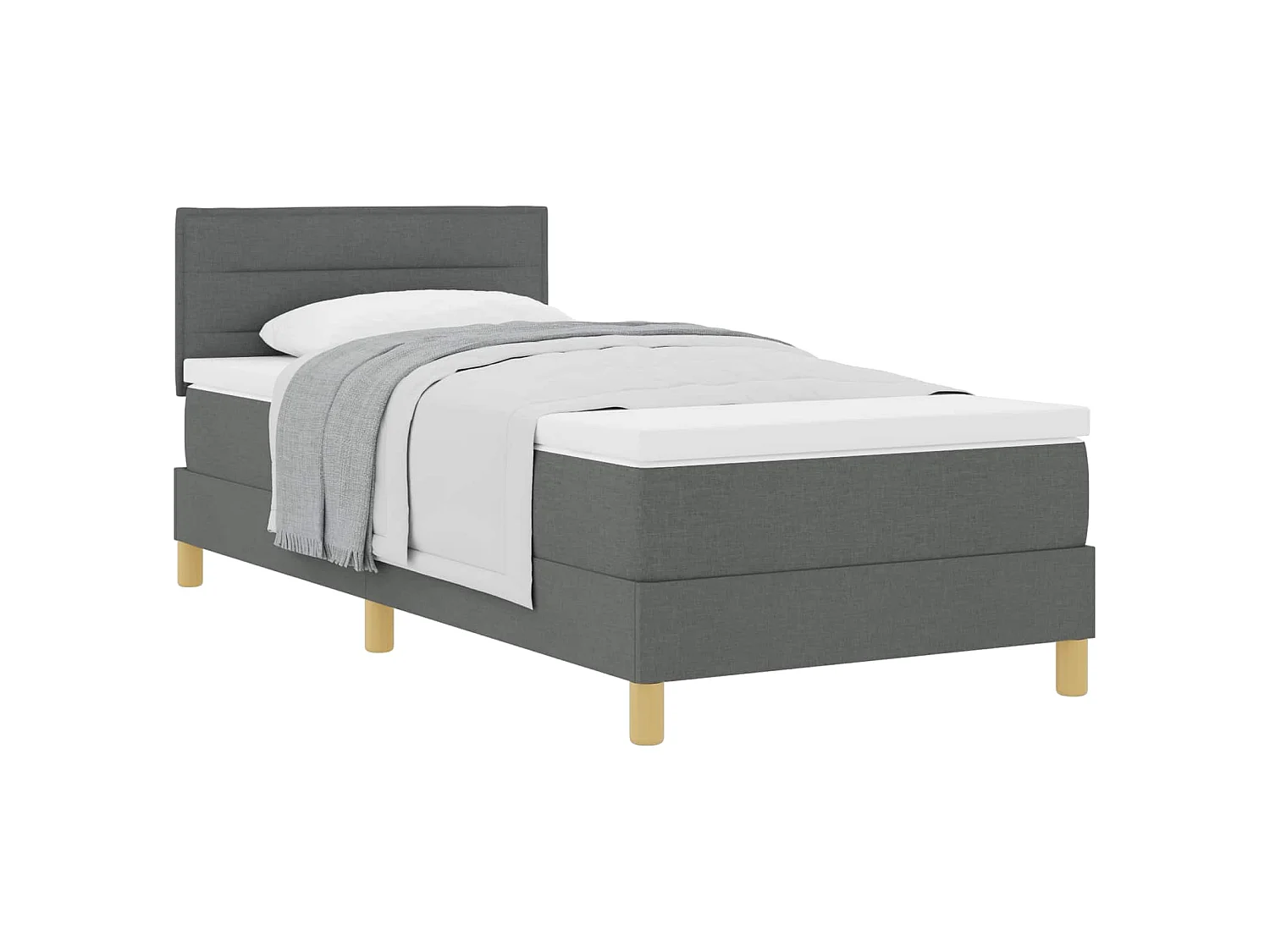 Boxspringbed met kussen Donkergrijs 90 x 190 cm Stof