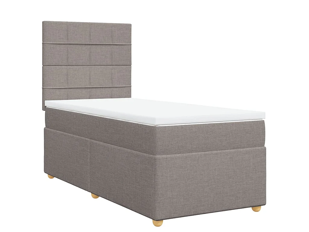 Boxspring met matras stof taupe 100x200 cm