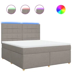Boxspring met matras stof taupe 180×200 cm Boxspring met matras stof taupe 180×200 cm