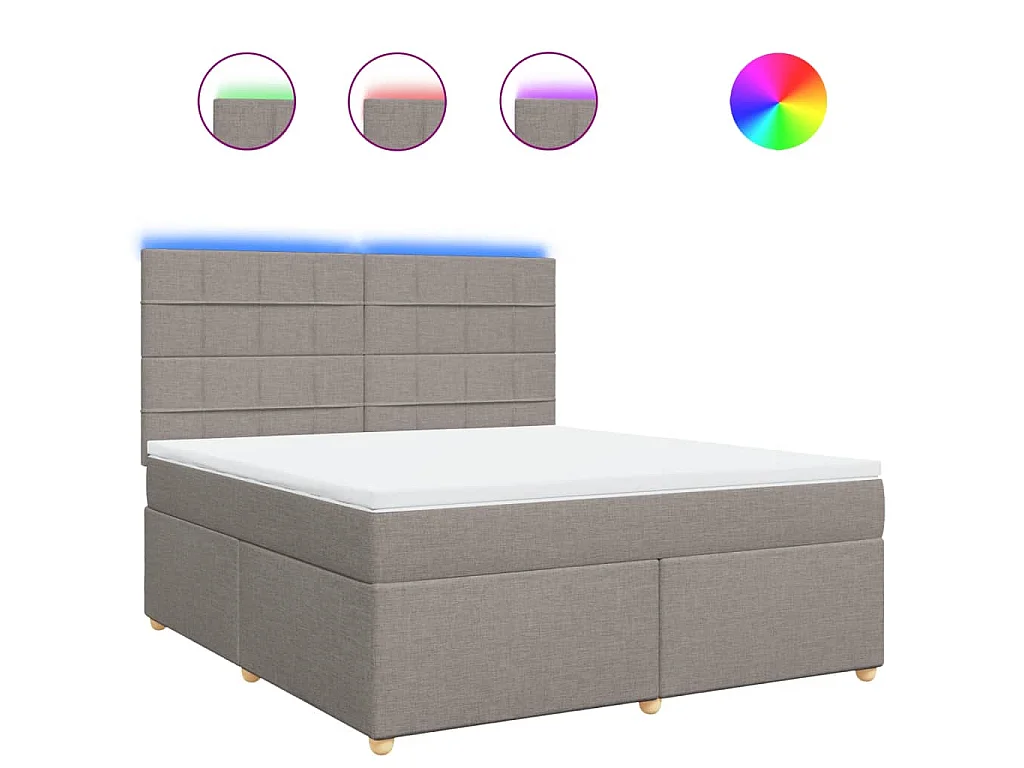 Boxspring met matras stof taupe 180x200 cm