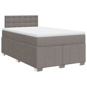 Boxspring met matras stof taupe 120×190 cm Boxspring met matras stof taupe 120×190 cm