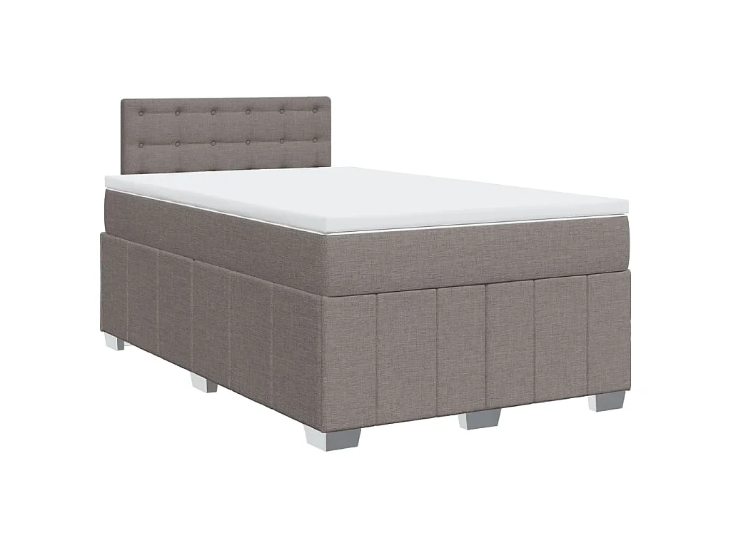 Boxspring met matras stof taupe 120x190 cm
