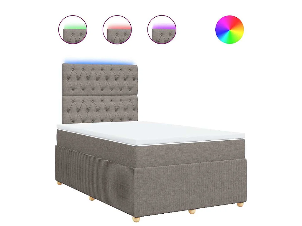 Boxspring met matras stof taupe 120x200 cm