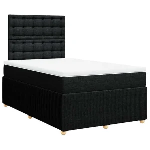 Boxspring met matras stof zwart 120×190 cm Boxspring met matras stof zwart 120×190 cm