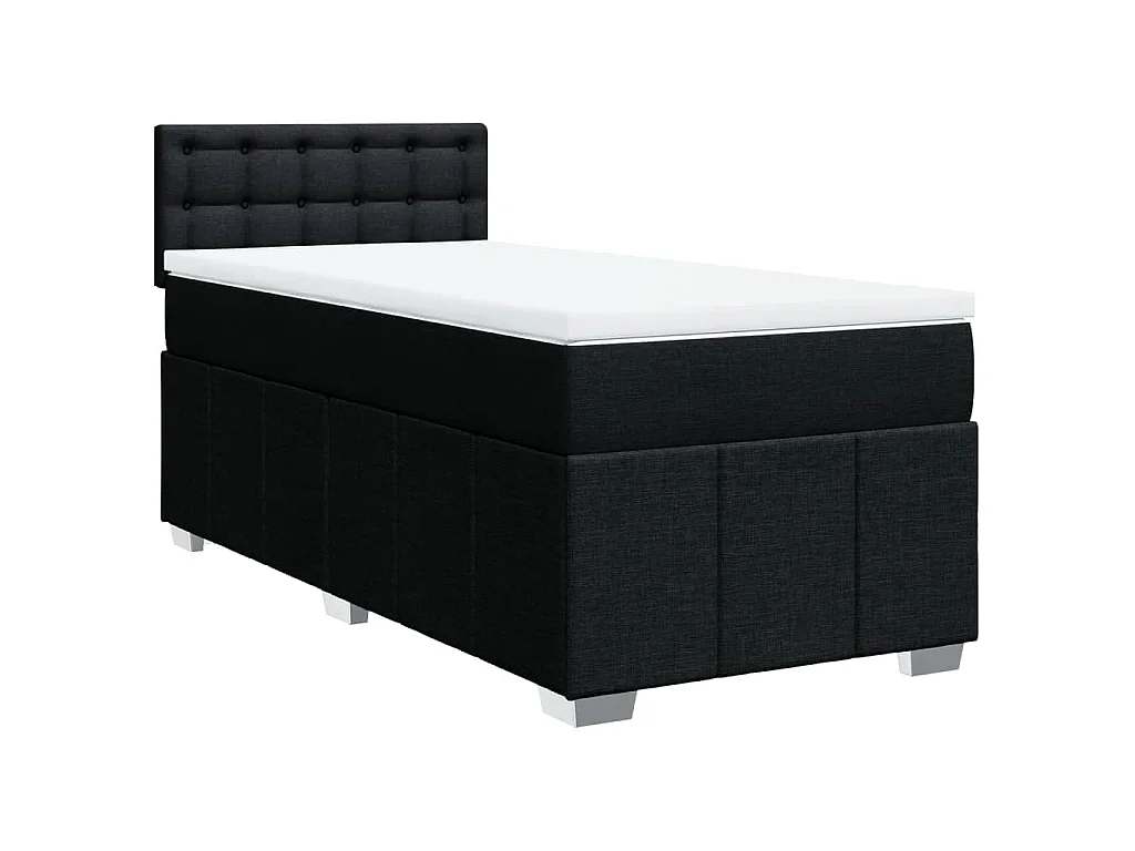 Boxspring met matras stof zwart 80x200 cm