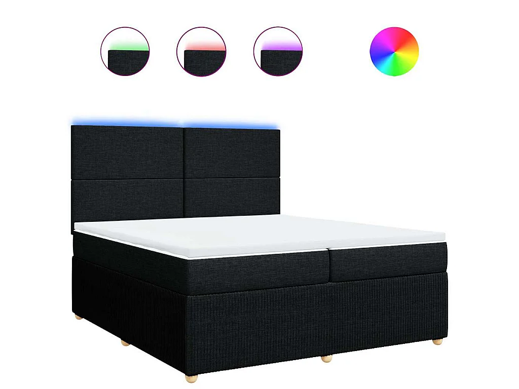 Boxspring met matras stof zwart 200x200 cm