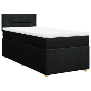 Boxspring met matras stof zwart 100×200 cm Boxspring met matras stof zwart 100×200 cm