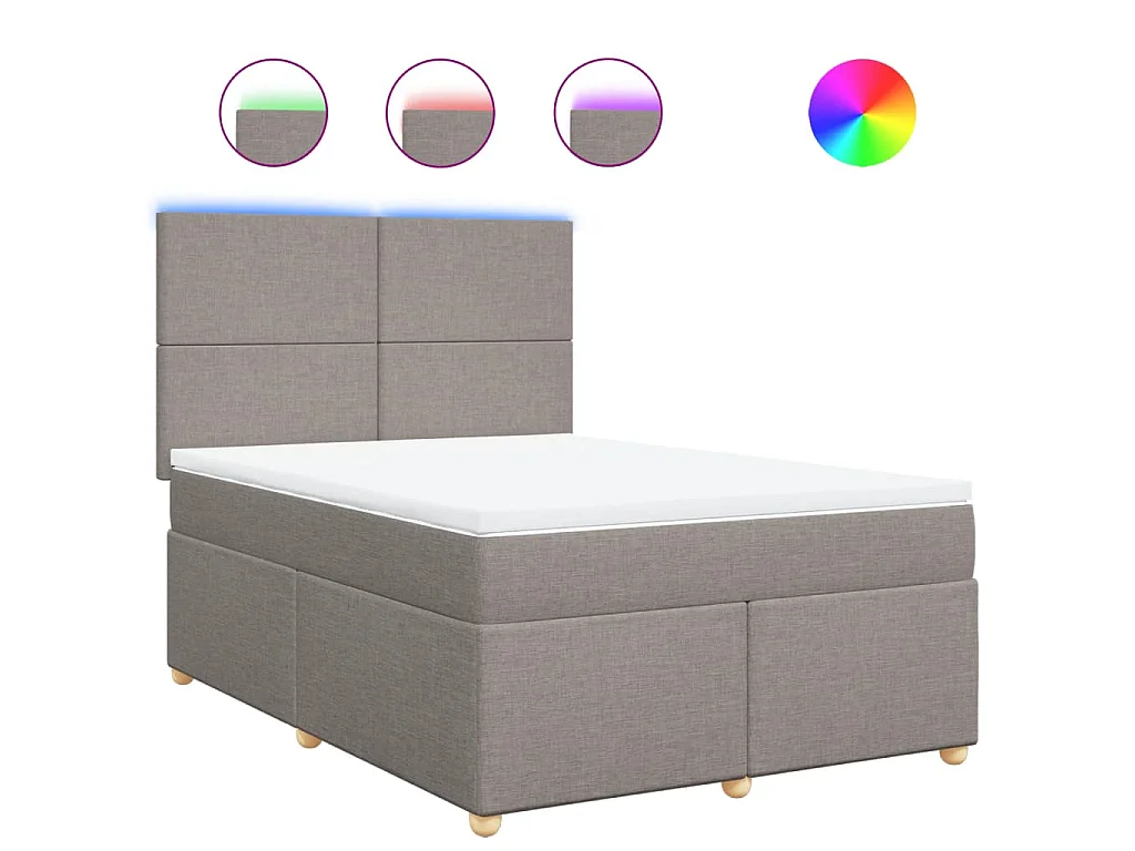 Boxspring met matras stof taupe 140x200 cm