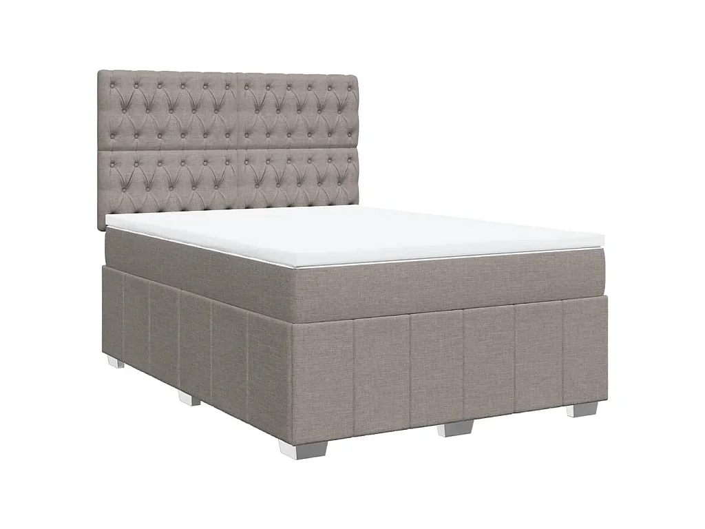Boxspring met matras stof taupe 140x200 cm