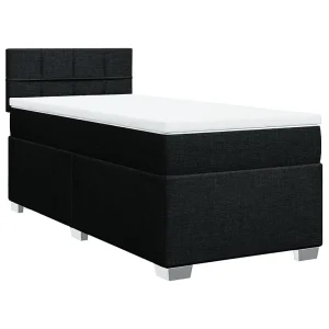 Boxspring met matras stof zwart 90×190 cm Boxspring met matras stof zwart 90×190 cm