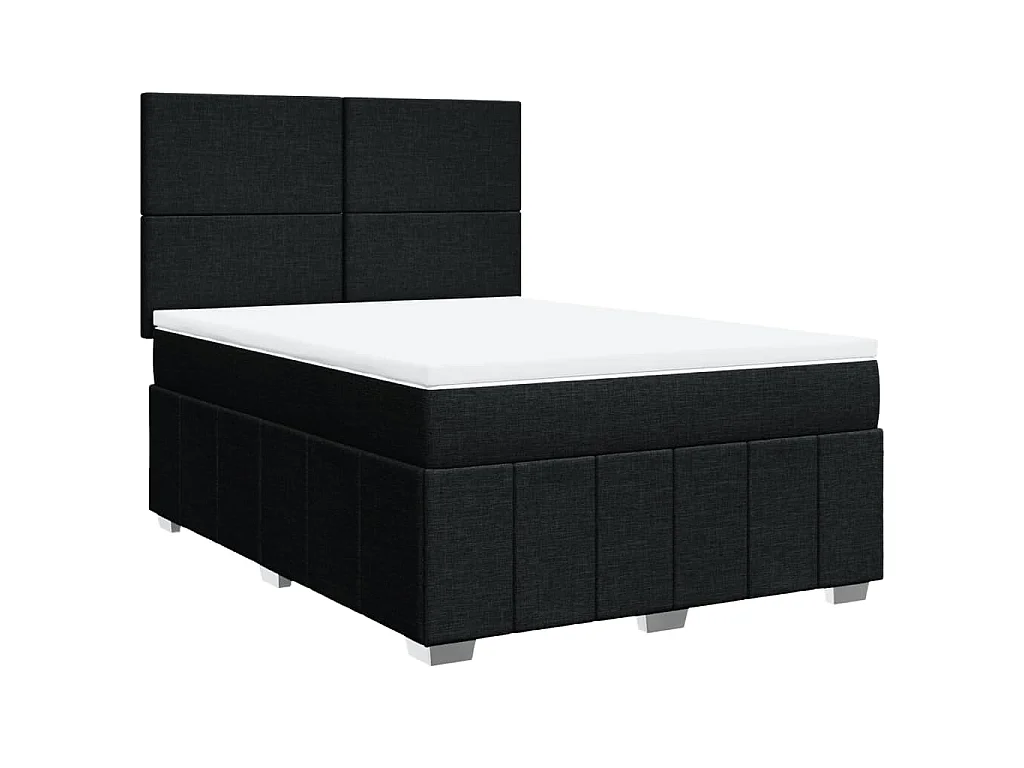 Boxspring met matras stof zwart 160x200 cm