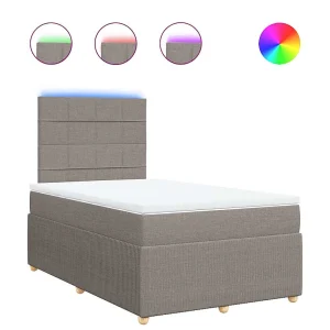 Boxspring met matras stof taupe 120×190 cm Boxspring met matras stof taupe 120×190 cm