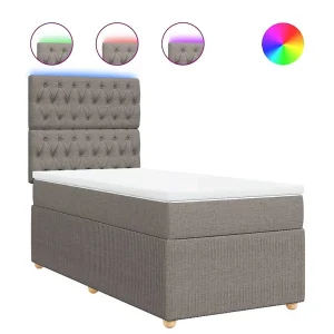 Boxspring met matras stof taupe 100×200 cm