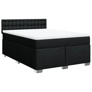 Boxspring met matras stof zwart 140×200 cm Boxspring met matras stof zwart 140×200 cm