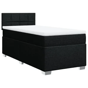 Boxspring met matras stof zwart 100×200 cm Boxspring met matras stof zwart 100×200 cm
