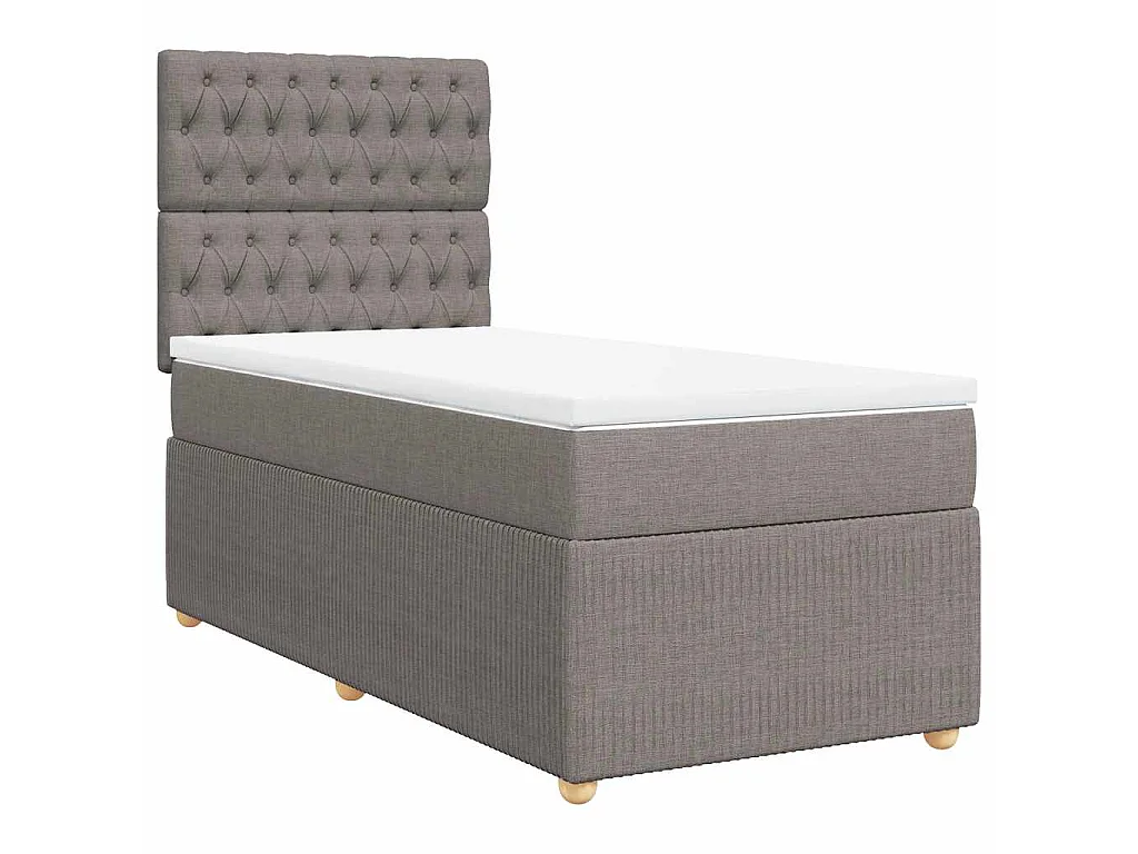 Boxspring met matras stof taupe 90x190 cm