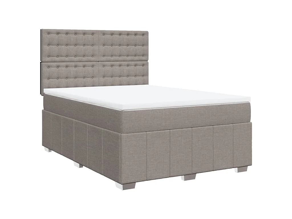 Boxspring met matras stof taupe 140x200 cm