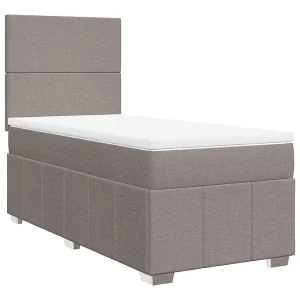 Boxspring met matras stof taupe 80×200 cm
