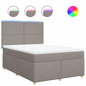 Boxspring met matras stof taupe 160×200 cm Boxspring met matras stof taupe 160×200 cm
